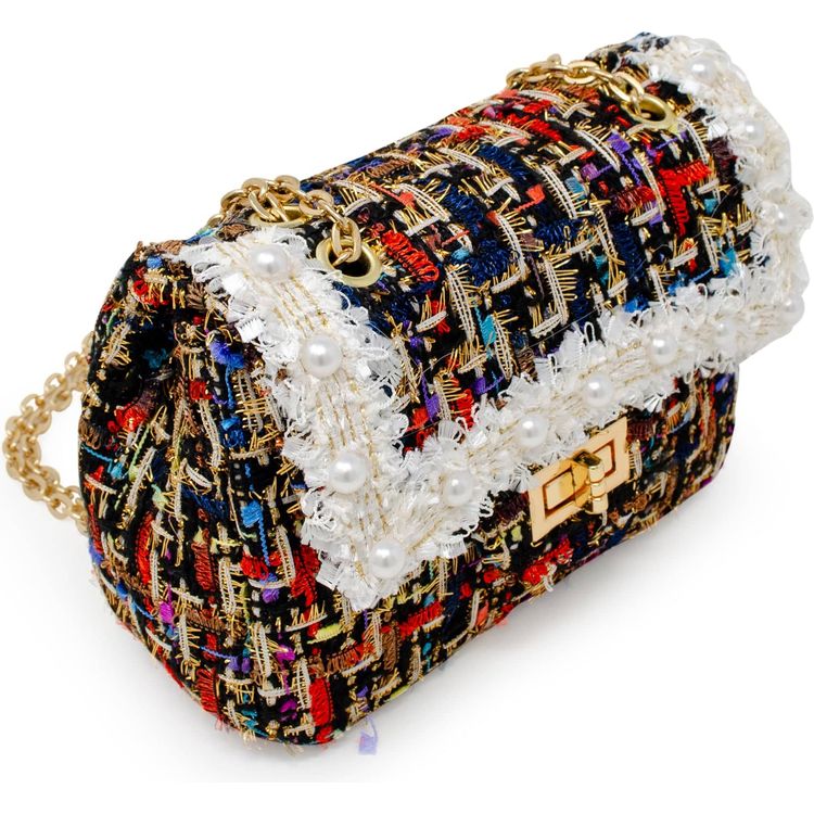 Classic Tweed Handbag with Pearls – Black - FAO Schwarz