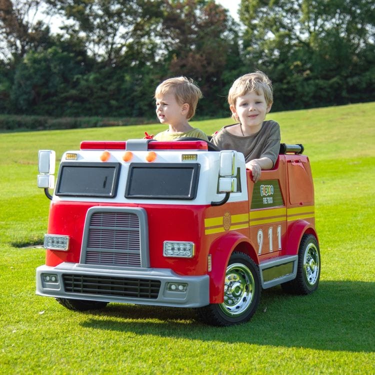 24V Freddo Fire Truck 2-Seater Ride on – Red - FAO Schwarz