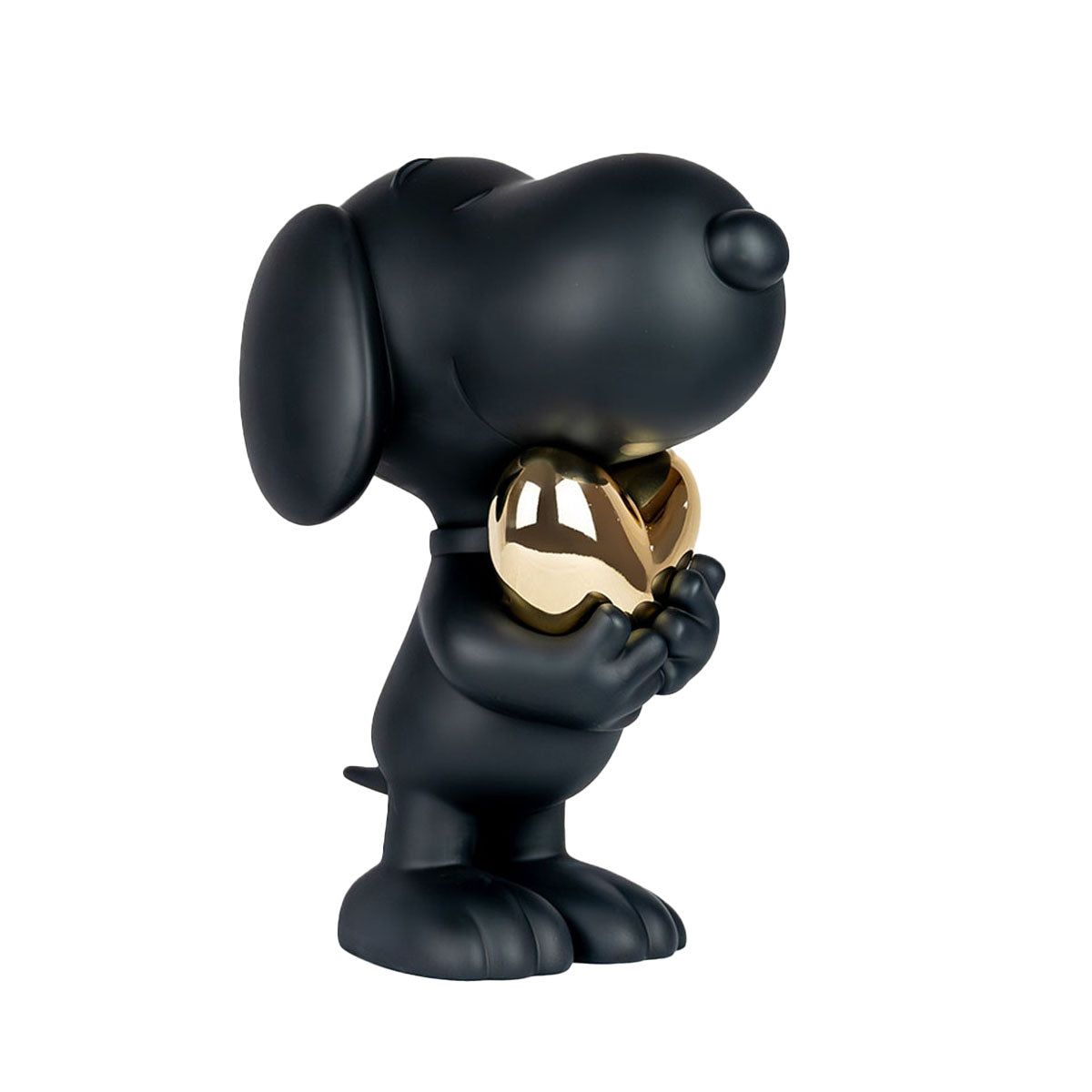 Snoopy Matte Black Figure with Chrome Gold Heart – 21.6″ - FAO Schwarz