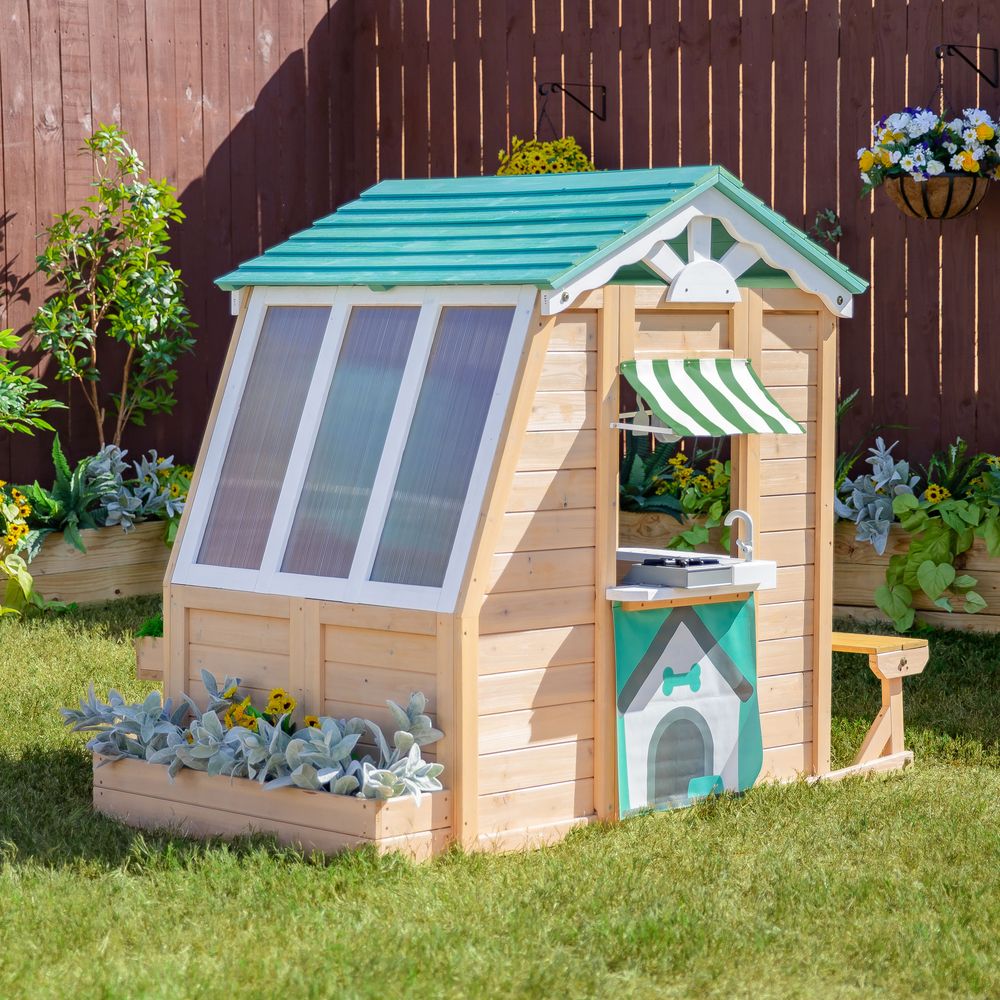 Gardenia Wooden Playhouse with Large Window & Kitchen - FAO Schwarz