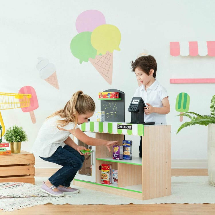 Cashier Austin Play Market Stand – Green / Wood - FAO Schwarz
