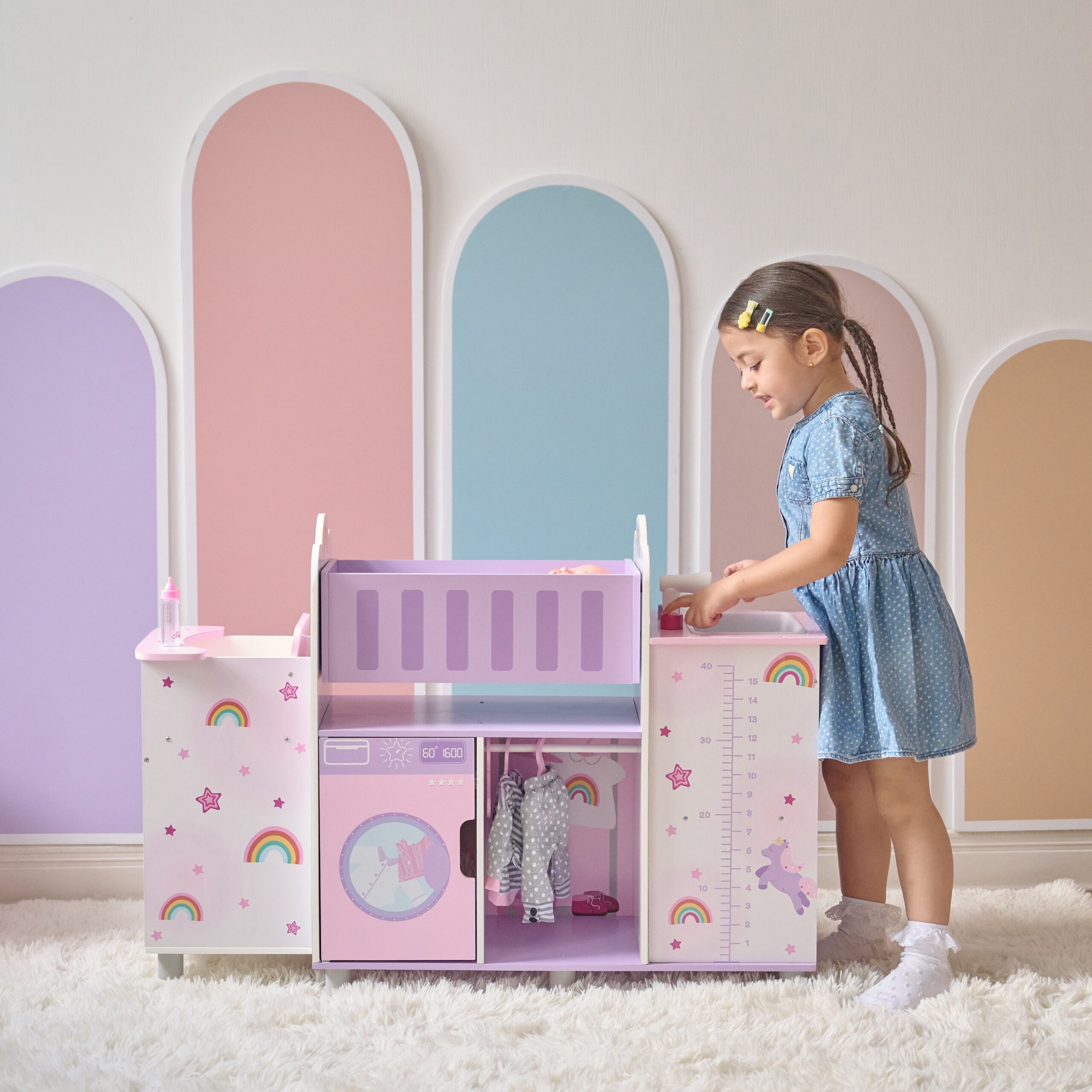 Olivia’s Little World Wood Doll Nursery with Cradle, Sink & Closet - FAO Schwarz