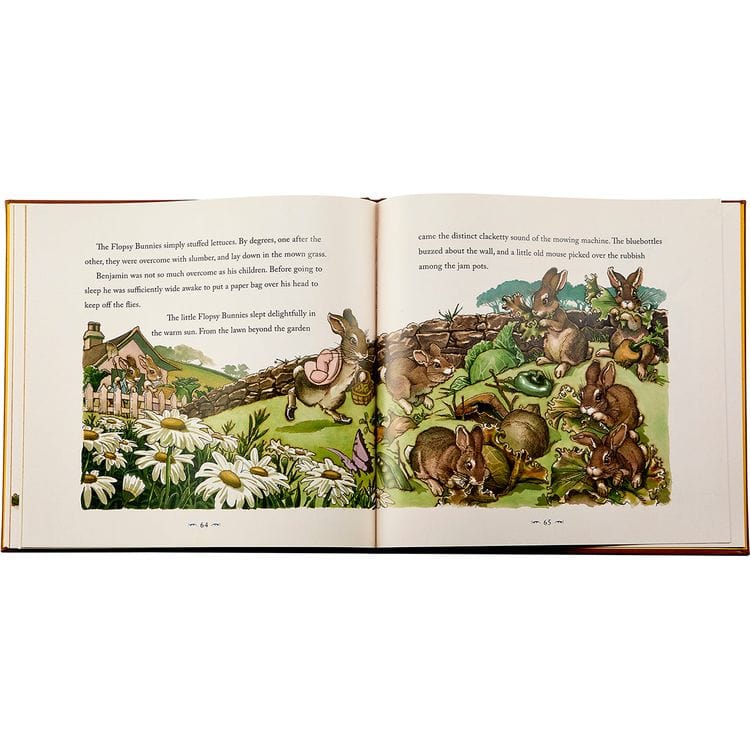 “The Classic Tale of Peter Rabbit” Book in Tan Bonded Leather - FAO Schwarz