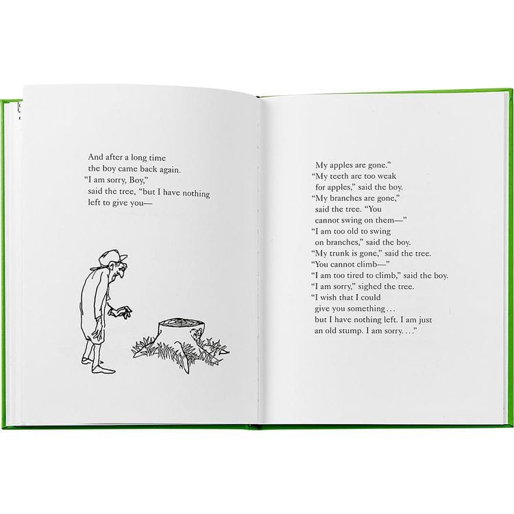 “The Giving Tree” Book in Lime Bonded Leather - FAO Schwarz