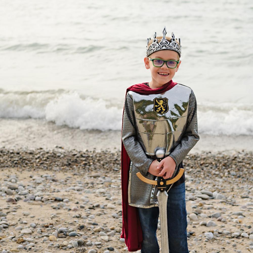 Silver Knight Costume with Cape – Size 5-6 Years - FAO Schwarz