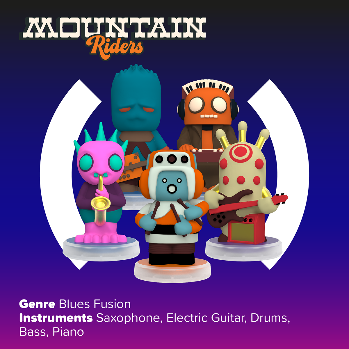 Loops Lab Mountain Riders: 5 Figurines Blues Fusion Band - FAO Schwarz