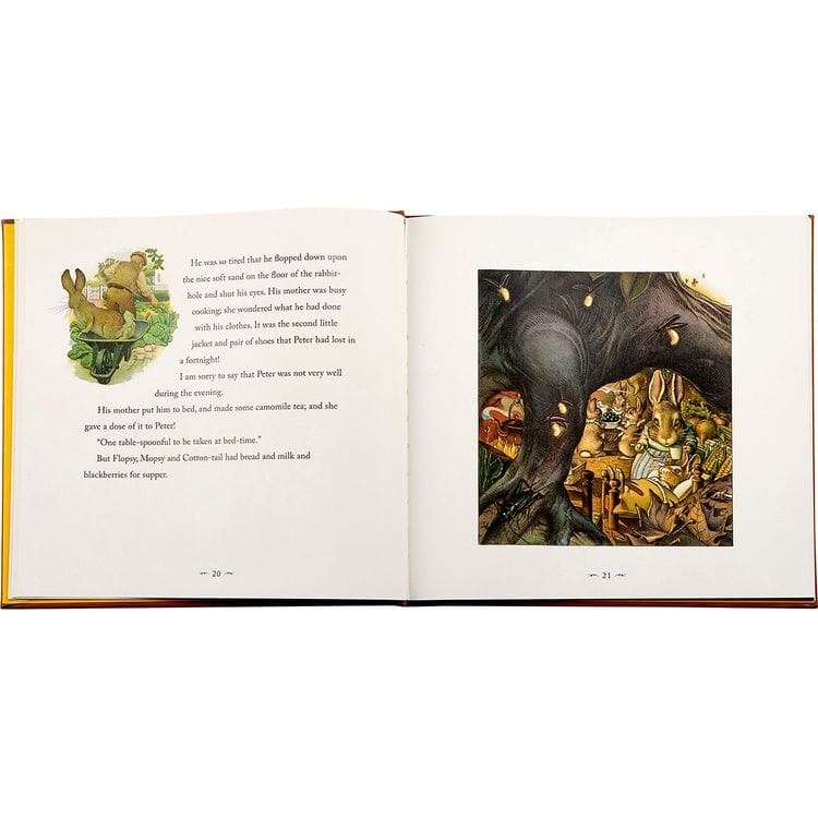 “The Classic Tale of Peter Rabbit” Book in Tan Bonded Leather - FAO Schwarz