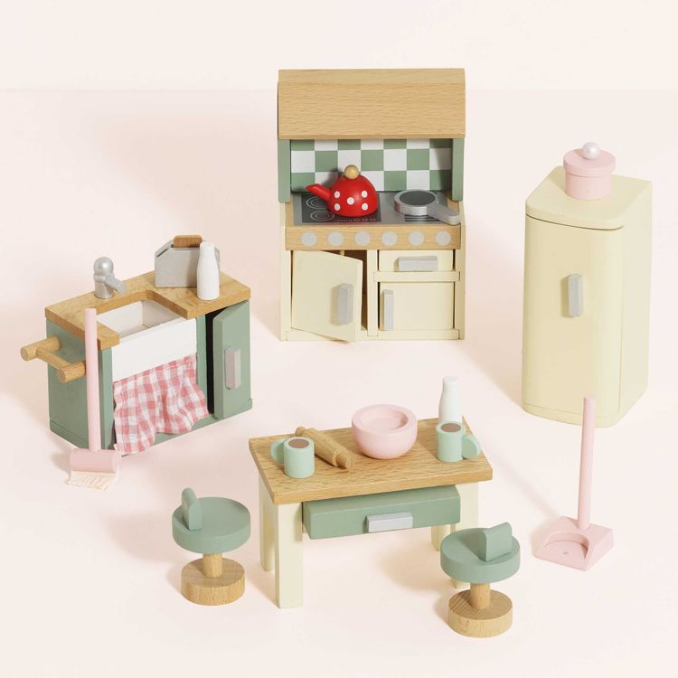 Wooden Dollhouse 20 Piece Kitchen Furniture Set - FAO Schwarz