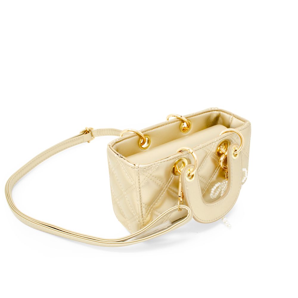 Quilted Rectangle Bow Charm Handbag – Gold - FAO Schwarz