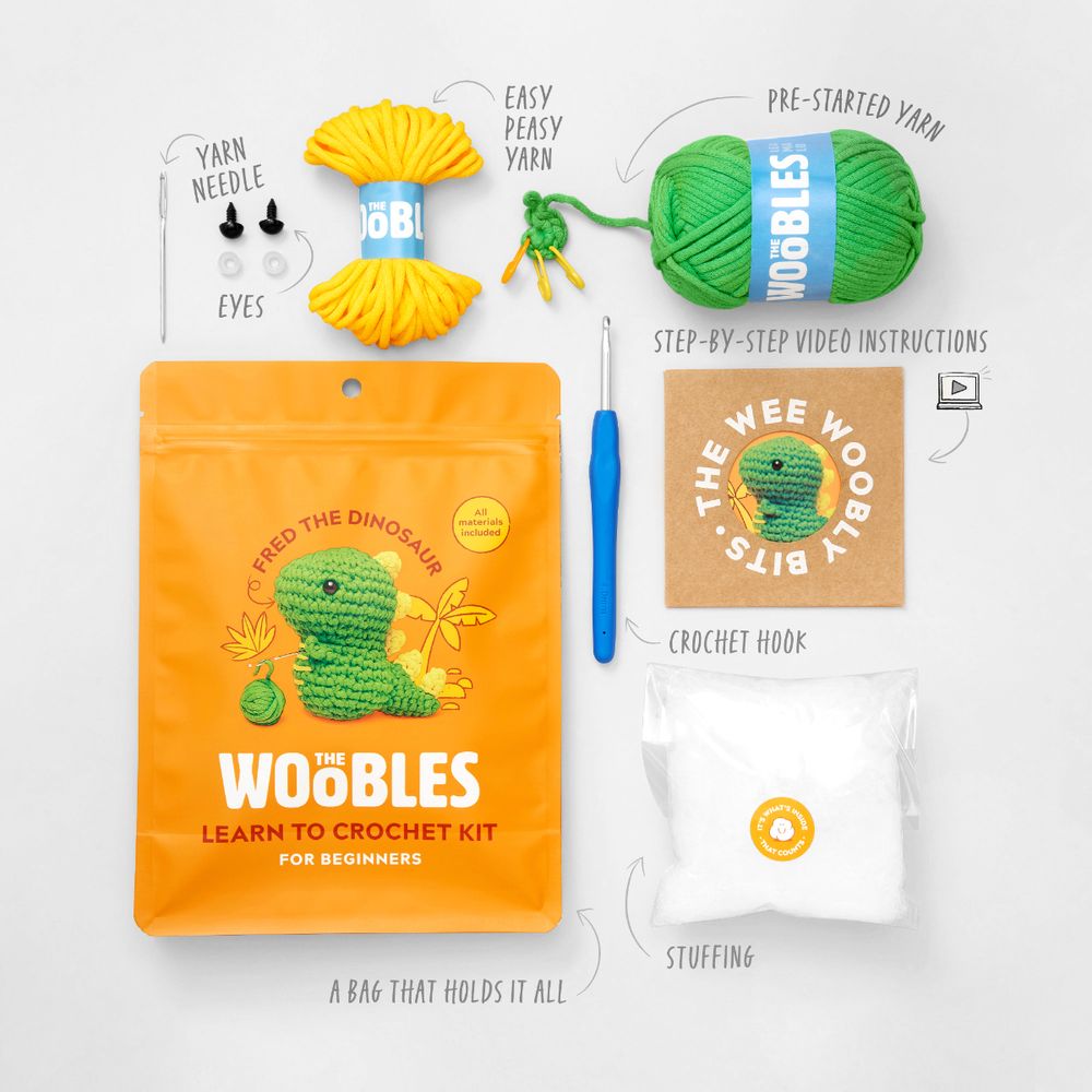 Fred the Dino Learn to Crochet Kit - FAO Schwarz