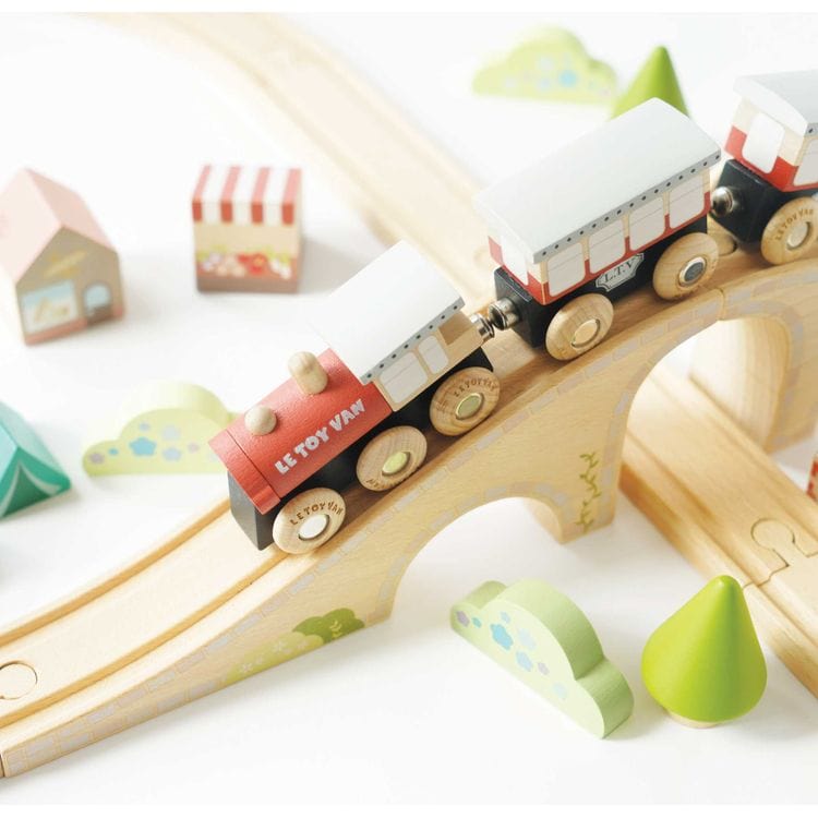 Figure 8 Wooden Train Set – 40 Pieces - FAO Schwarz