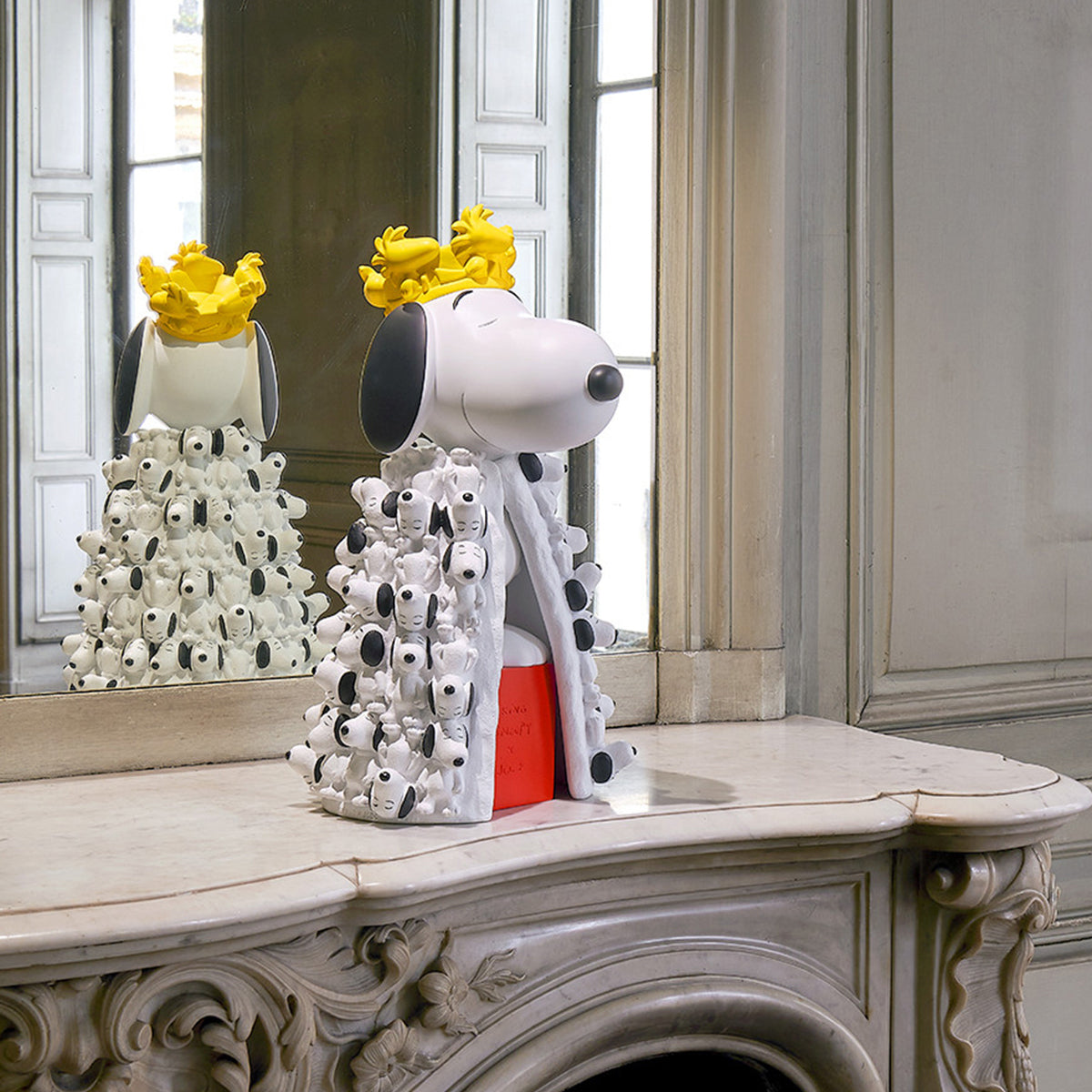 Snoopy King Figure with Mini Snoopies on Cape & Woodstock Crown – 17″ - FAO Schwarz