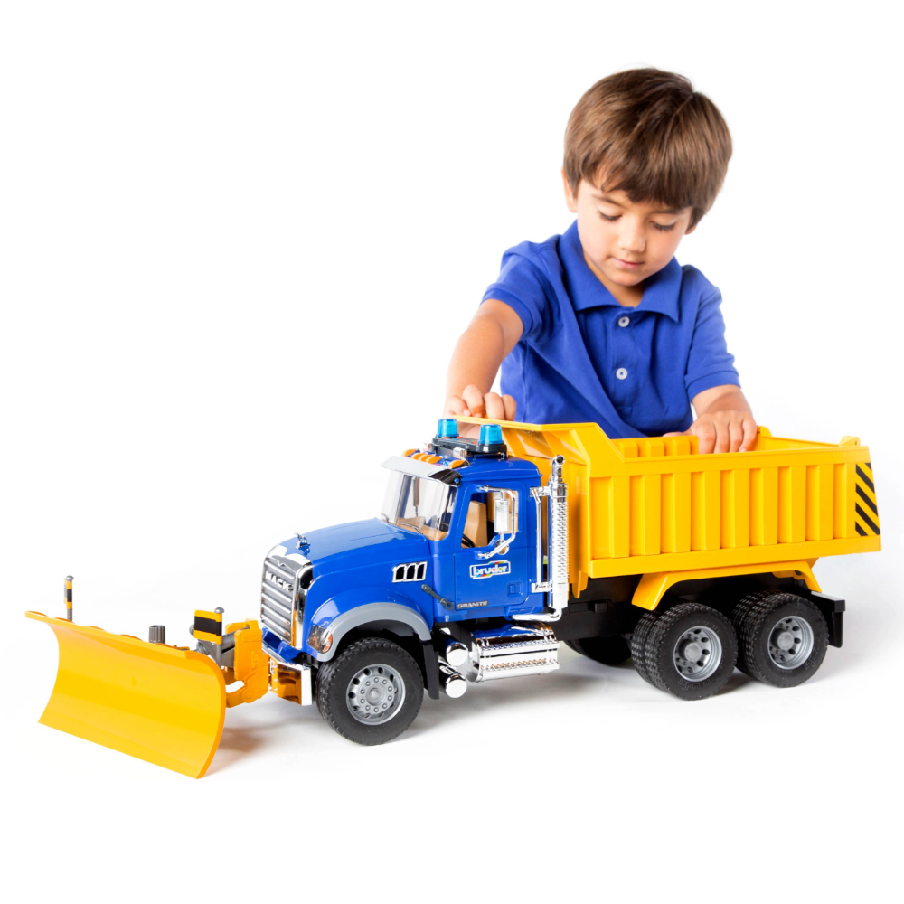 MACK Granite Dump Truck with Snow Plow Blade - FAO Schwarz