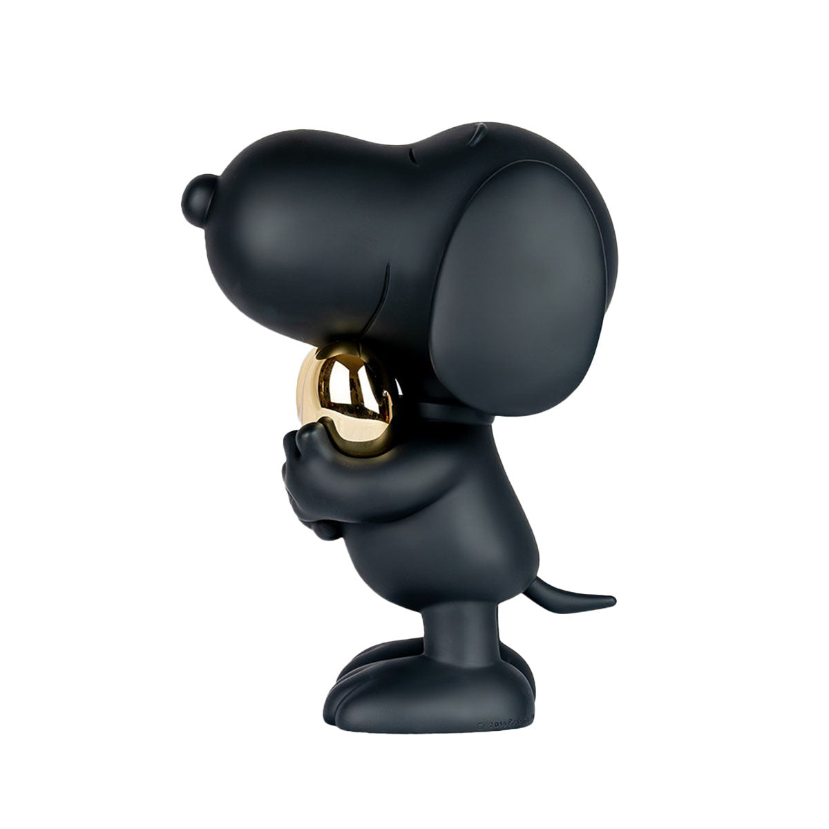 Snoopy Matte Black Figure with Chrome Gold Heart – 21.6″ - FAO Schwarz