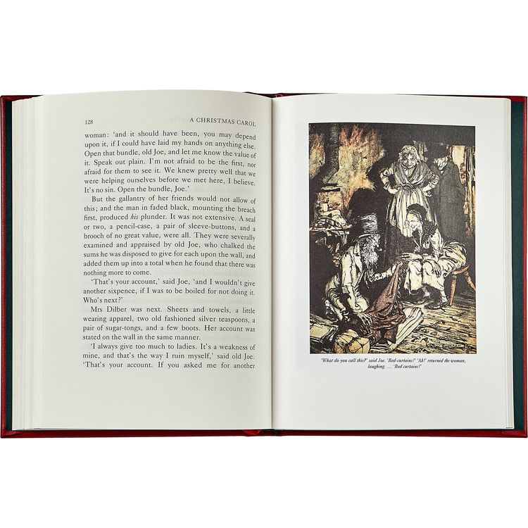 A Christmas Carol Book in Red Bonded Leather - FAO Schwarz