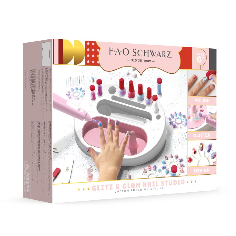 Glitz & Glam Nail Studio Custom Press-On Nail Kit - FAO Schwarz