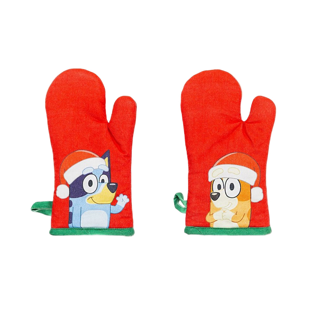 Bluey Holiday Youth Apron and Oven Mitt Set - FAO Schwarz