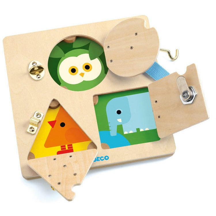 Locktou Locking and Unlocking Wooden Skill Boards - FAO Schwarz