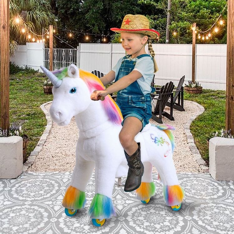 Rainbow Model X Ride-On Unicorn – 4-7 Years - FAO Schwarz