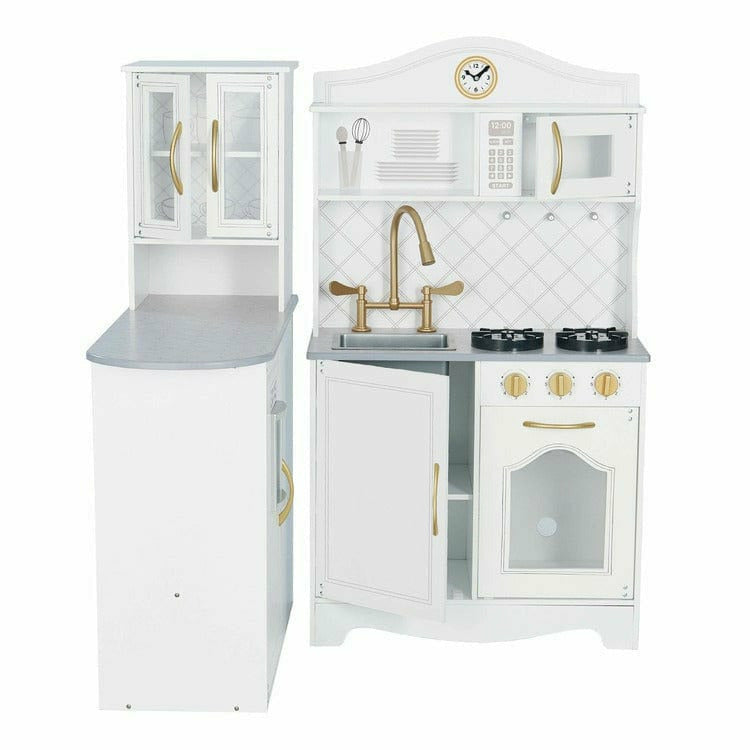 Little Chef Upper East Retro Play Kitchen – White / Gold - FAO Schwarz