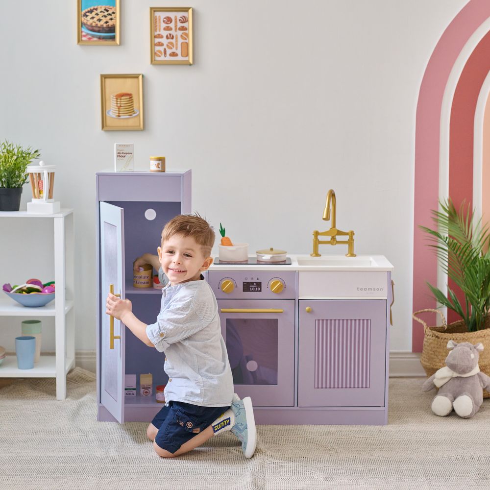 Little Chef Chester Wooden Play Kitchen with Large Fridge & Sink - FAO Schwarz