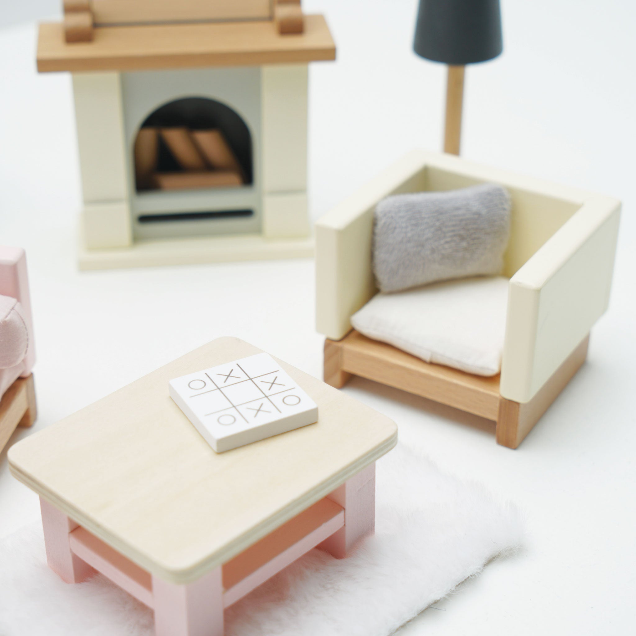 Wooden Dollhouse Living Room Furniture Set – 19 Pieces - FAO Schwarz