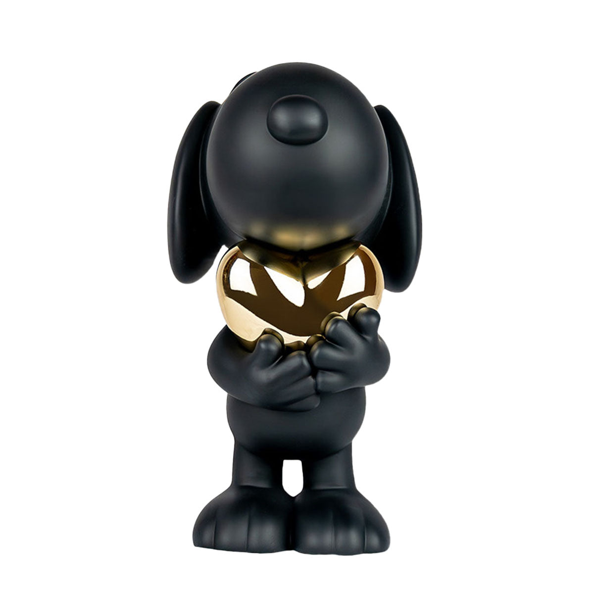 Snoopy Matte Black Figure with Chrome Gold Heart – 21.6″ - FAO Schwarz