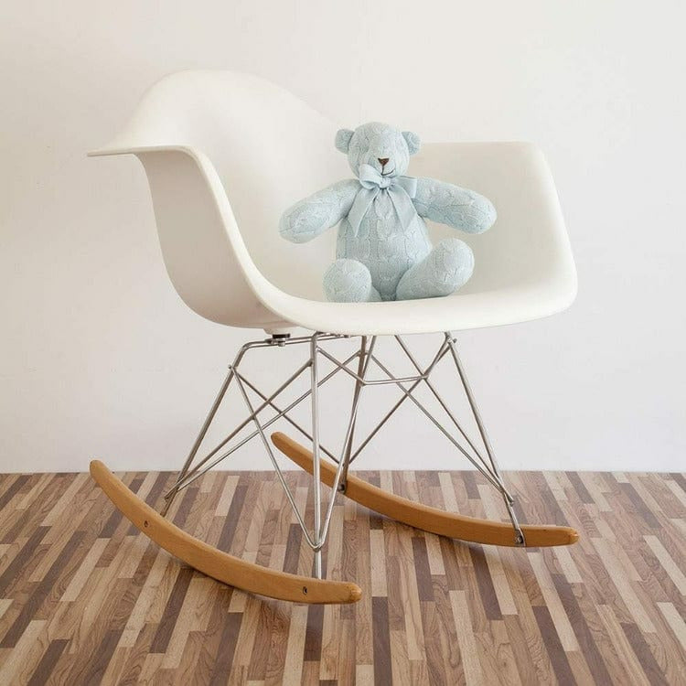Blue Cable Knit Plush Teddy Bear - FAO Schwarz