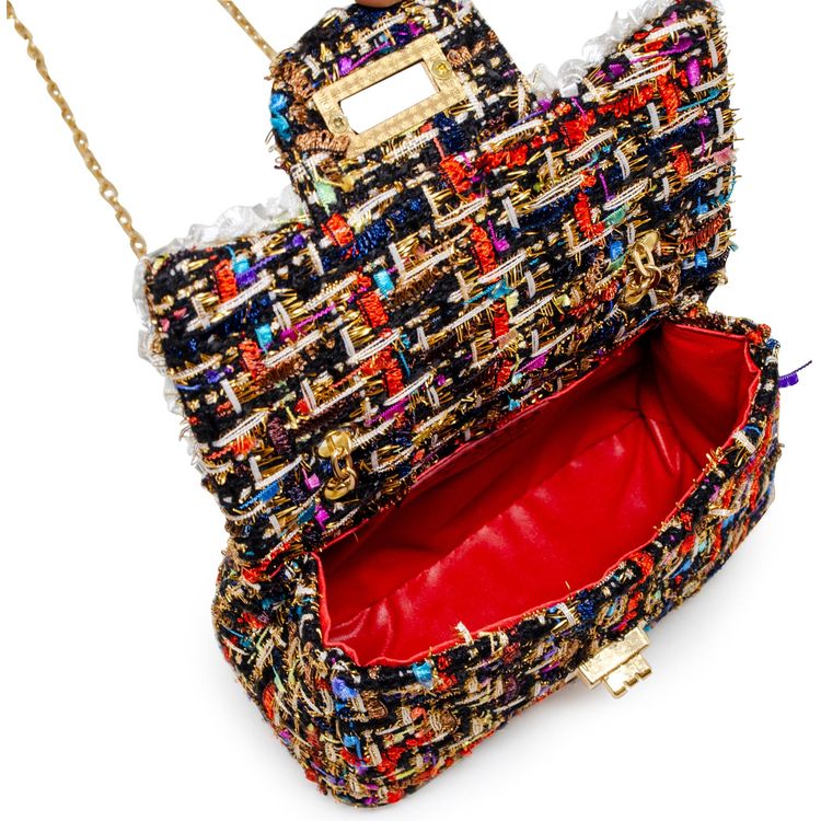 Classic Tweed Handbag with Pearls – Black - FAO Schwarz
