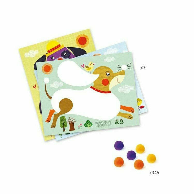 PomPom Puppies Collage Craft Kit - FAO Schwarz