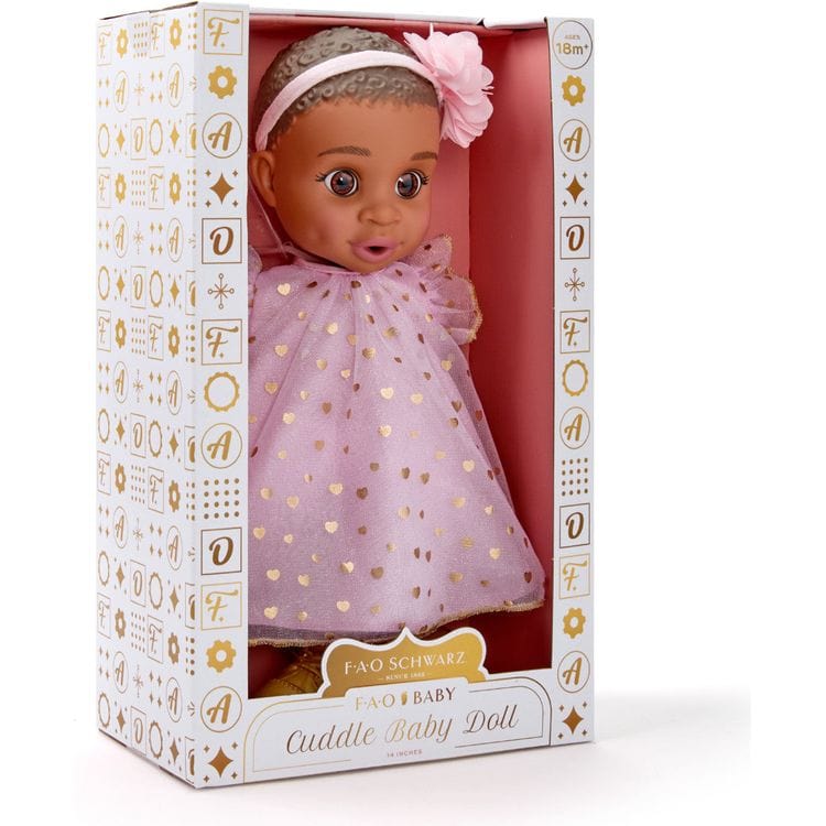 Cuddle Baby Doll 14-Inches – Dark Brown Hair - FAO Schwarz