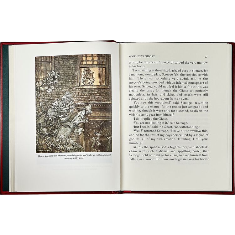 A Christmas Carol Book in Red Bonded Leather - FAO Schwarz