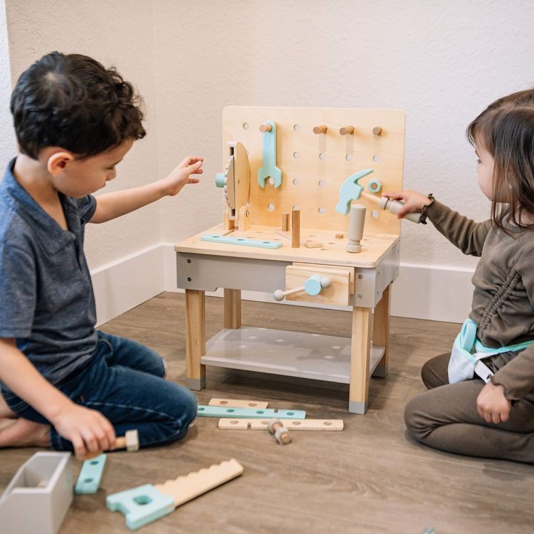 Little Builder Wooden Construction Workbench - FAO Schwarz