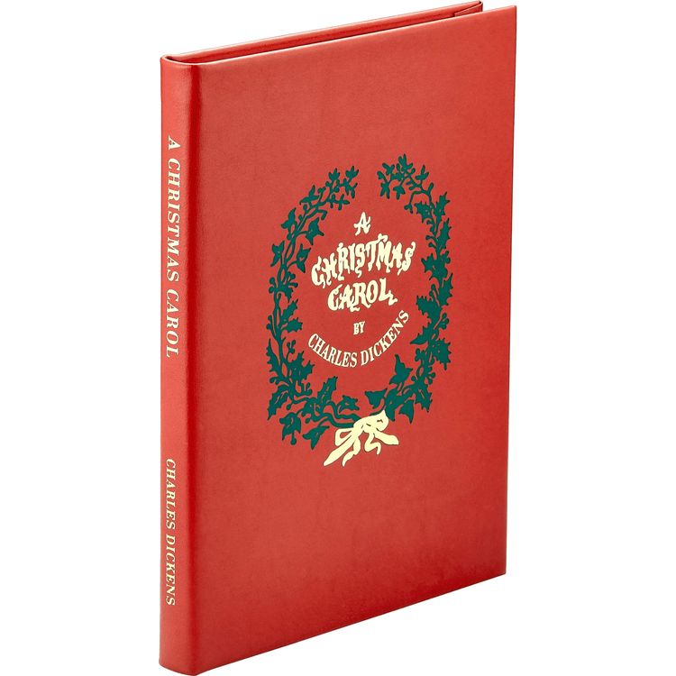 A Christmas Carol Book in Red Bonded Leather - FAO Schwarz
