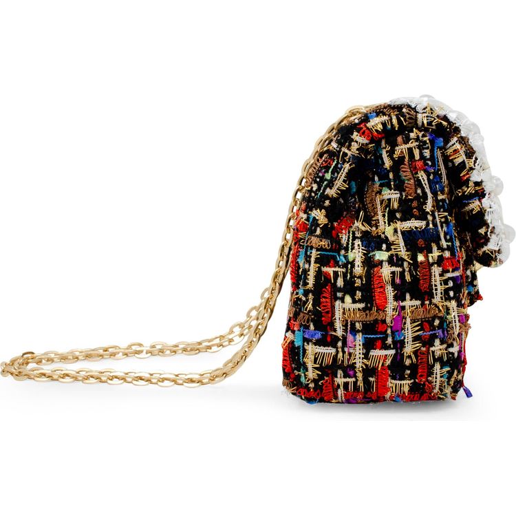 Classic Tweed Handbag with Pearls – Black - FAO Schwarz
