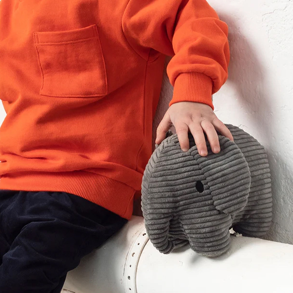 Miffy Elephant ECO Corduroy Grey Plush – 9″ - FAO Schwarz