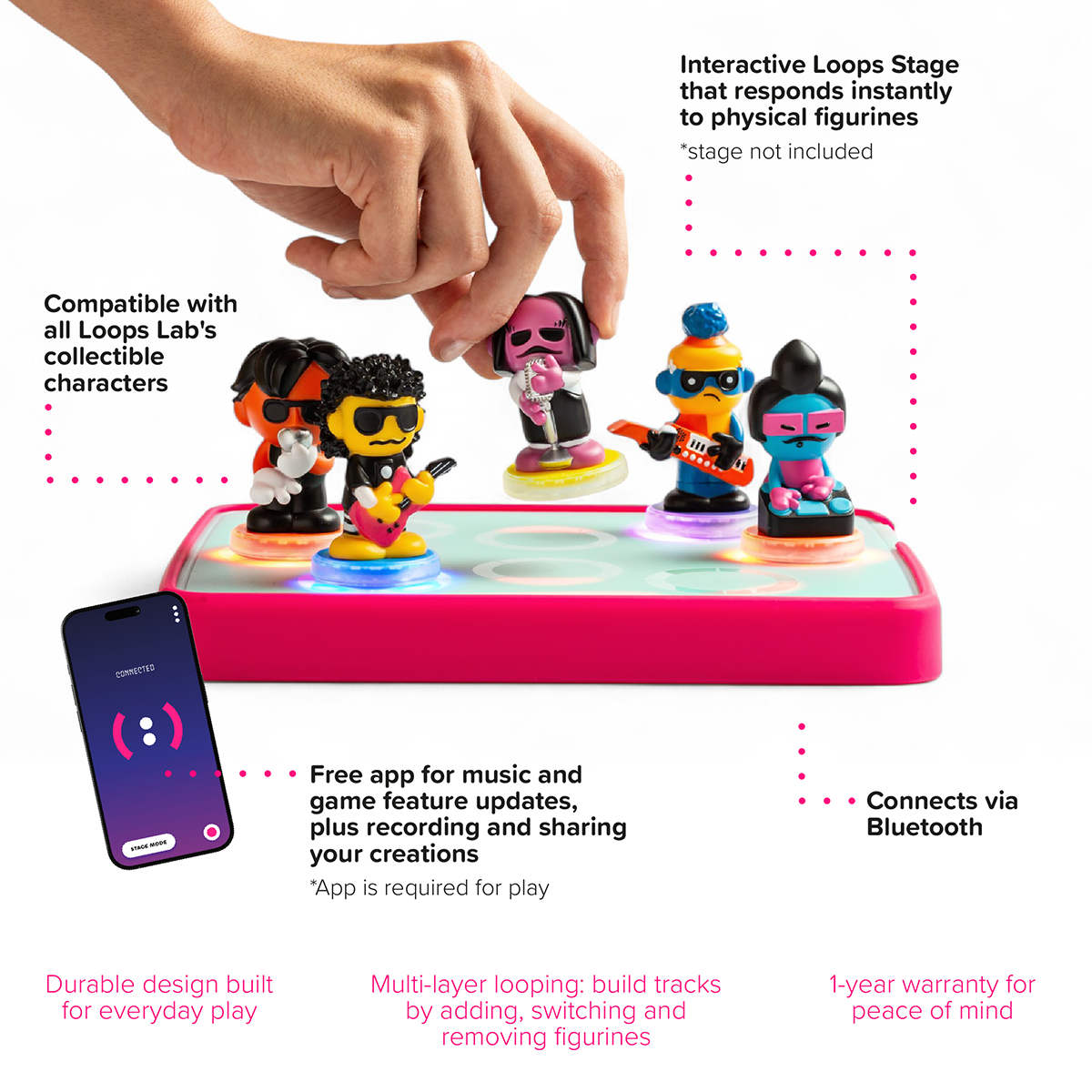 Loops Lap Curly Lines: 5 Figurines NeoFunk Band - FAO Schwarz