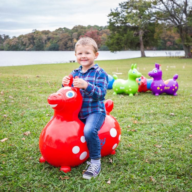 Gymnic Red Rody Horse Max Inflatable Bouncer Ride-on (with Hand Pump) - FAO Schwarz