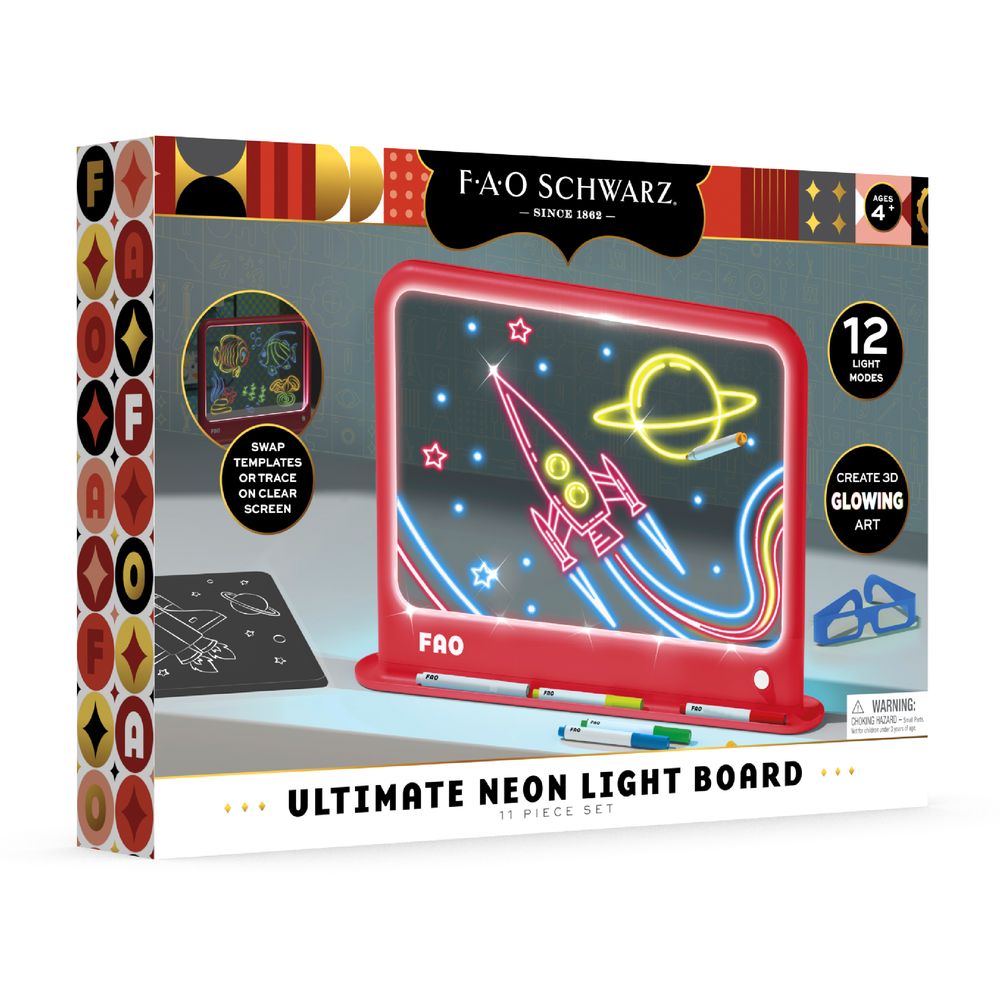 Ultimate Neon Light Board 11-Piece Set - FAO Schwarz