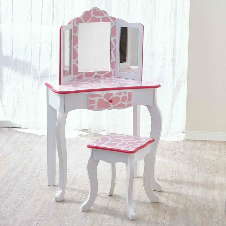 Fashion Giraffe Prints Gisele Play Vanity Set – Pink / White - FAO Schwarz