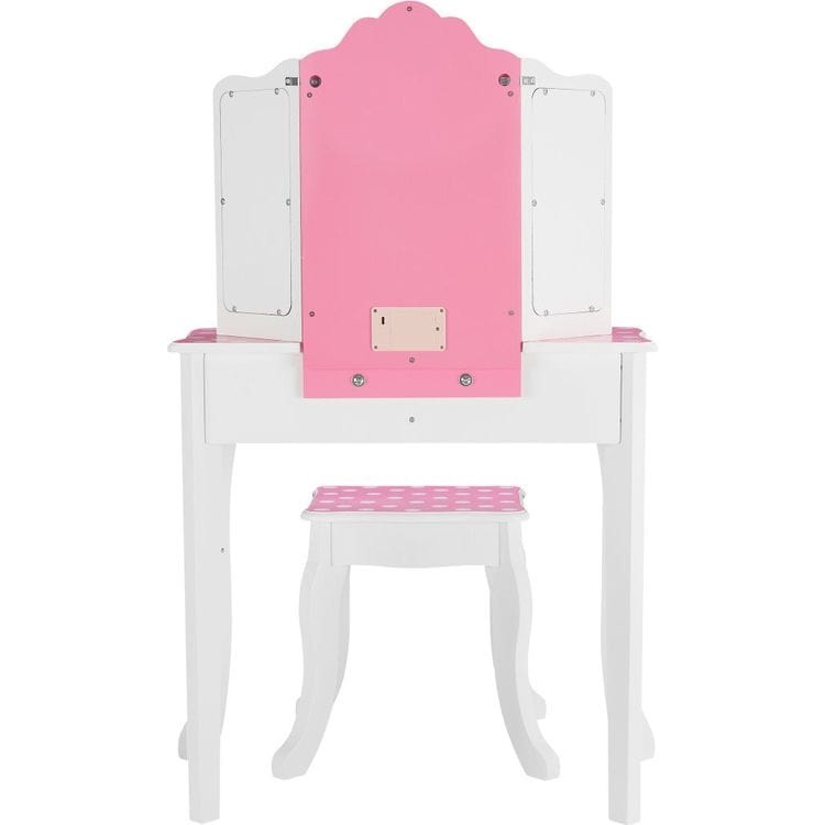 Fantasy Fields Gisele Polka Dot Kids Vanity Table & Stool with LED - FAO Schwarz