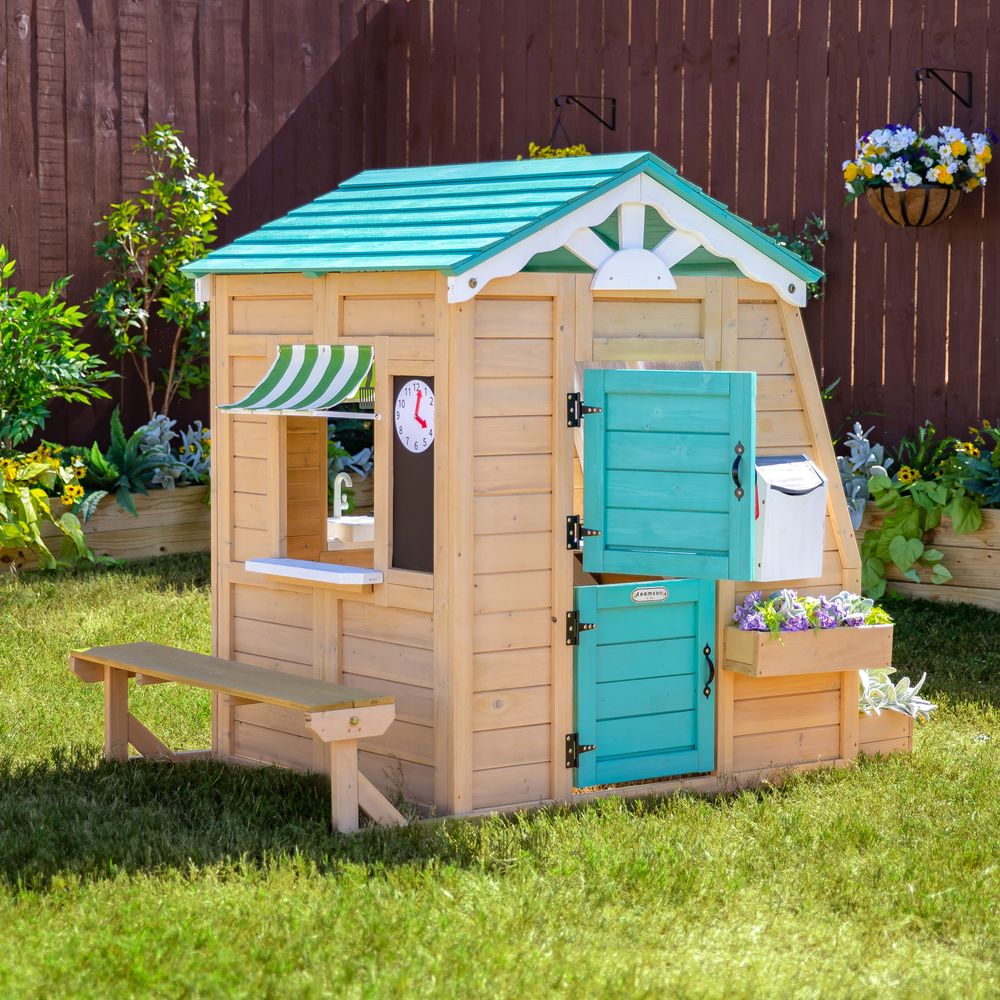 Gardenia Wooden Playhouse with Large Window & Kitchen - FAO Schwarz
