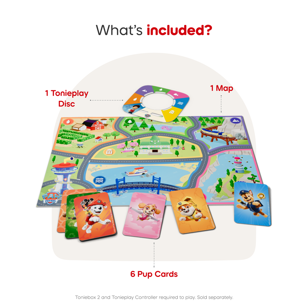 Tonies PAW Patrol Toniebox 2 Bundle with Tonieplay Game, Sleeve and 4 Tonies – Sunset Red - FAO Schwarz