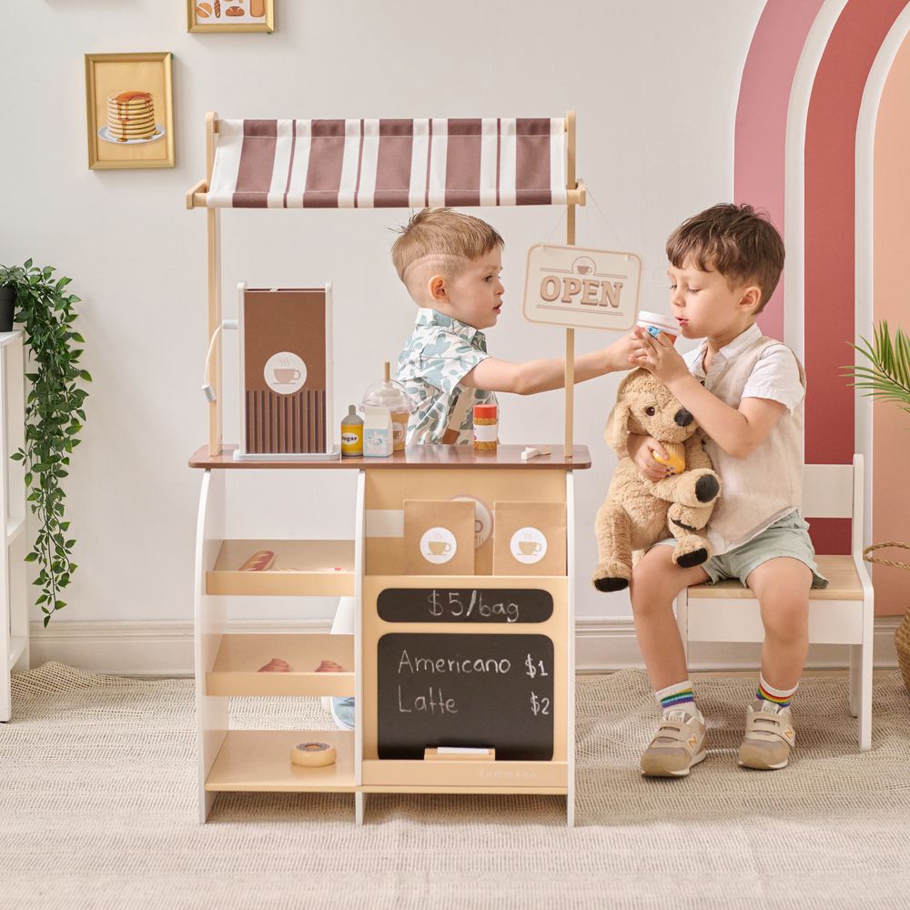 Espresso Treats Wooden Coffee Stand with 29 Accessories - FAO Schwarz