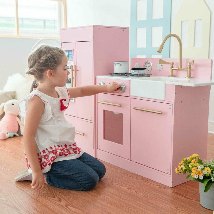 Teamson Kids Little Chef Charlotte 2-Piece Modular Wooden Play Kitchen, - FAO Schwarz