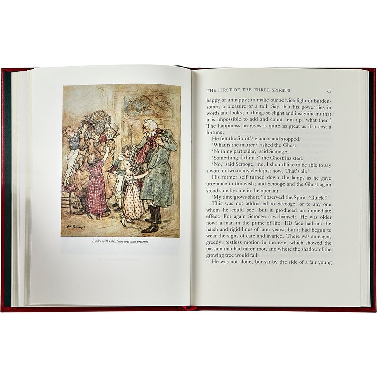 A Christmas Carol Book in Red Bonded Leather - FAO Schwarz