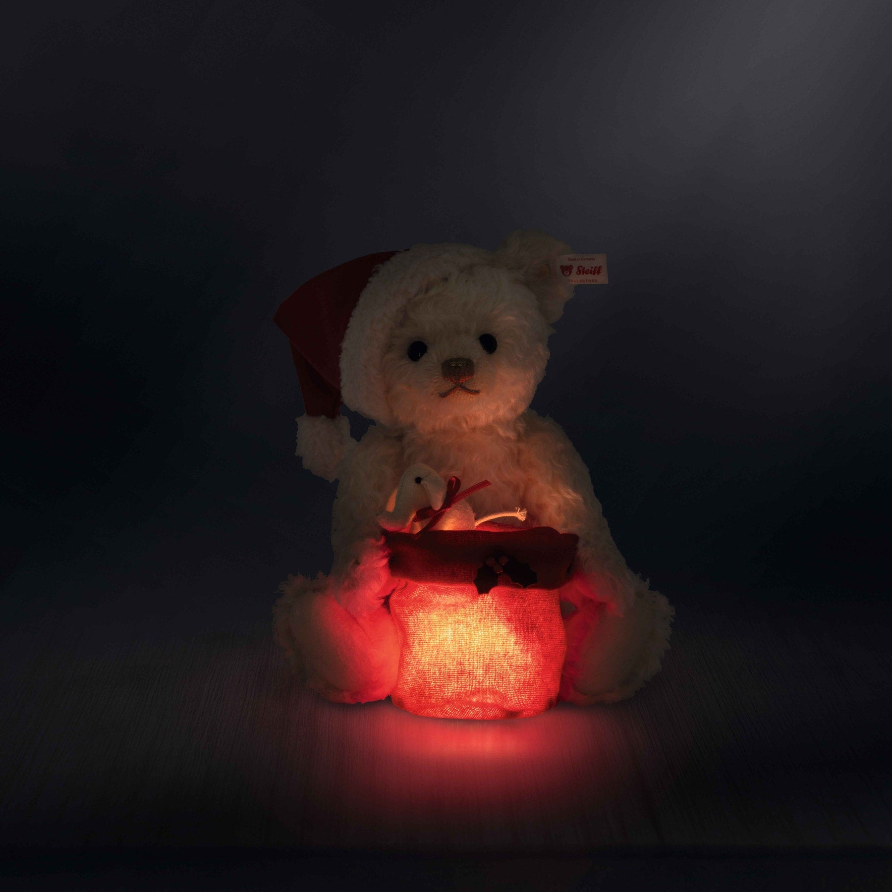 Santa Teddy Bear with Light-Up Gift Bag - FAO Schwarz