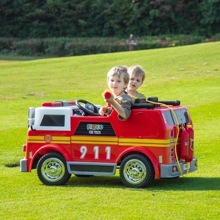 24V Freddo Fire Truck 2-Seater Ride on – Red - FAO Schwarz