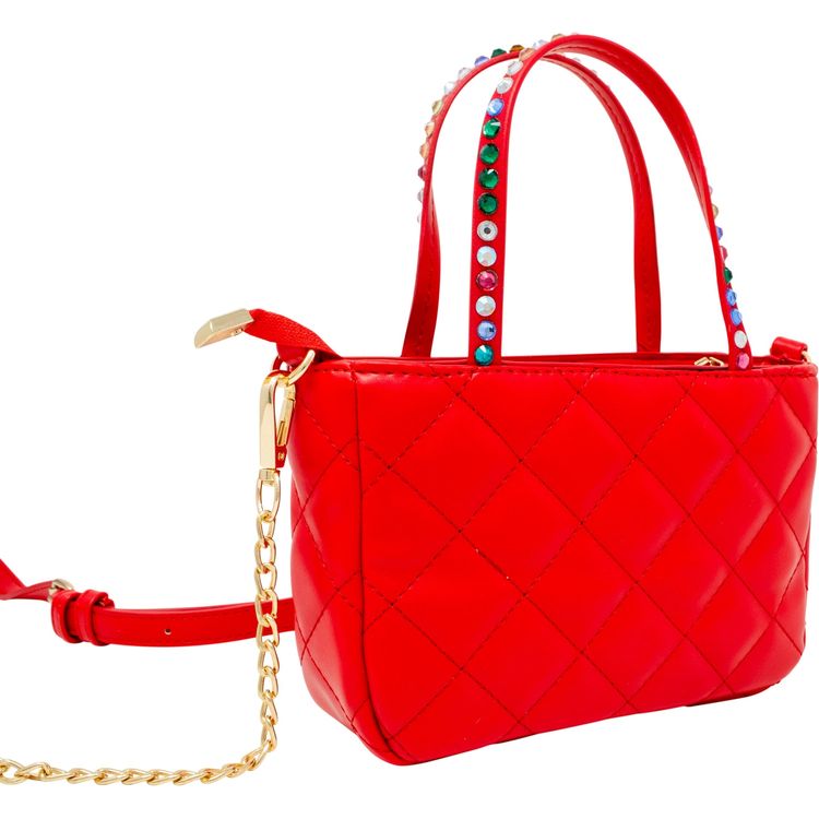 Quilted Rhinestone Tote Bag – Red - FAO Schwarz