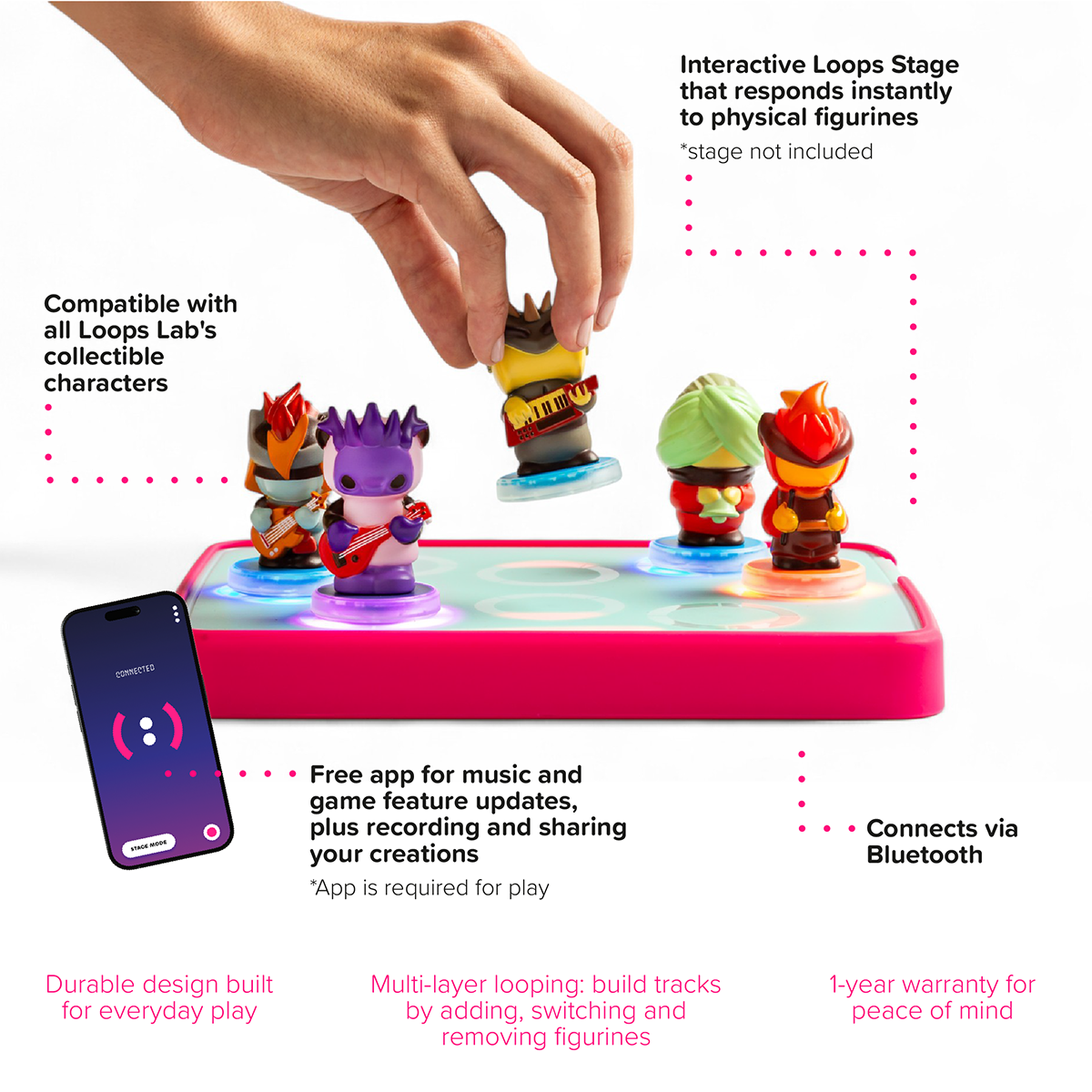Loops Lab Dragosonic: 5 Figurines Volcano Pop Band - FAO Schwarz